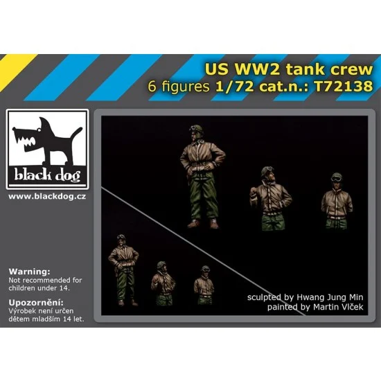Black Dog T72138 1/72 WWII US Tank Crews (6 figures) - Model Figures