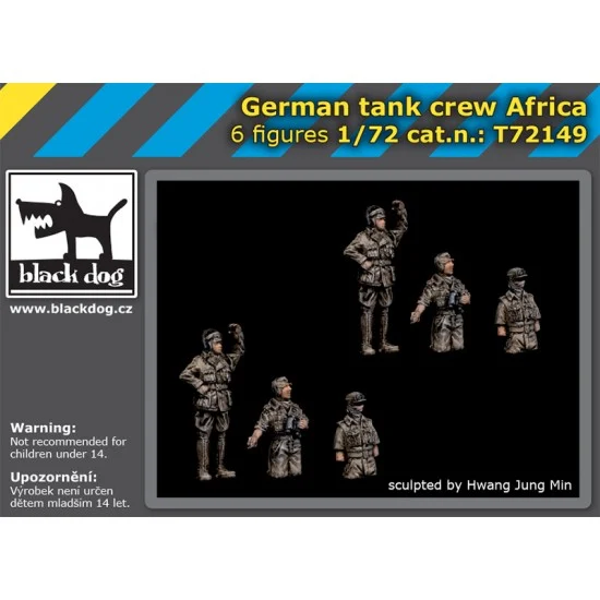 Black Dog T72149 1/72 German Tank Crew, Africa (6 figures) - Model Figures