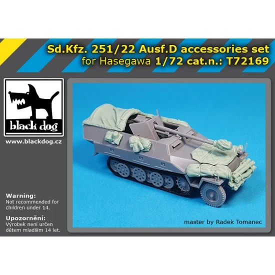 Black Dog T72169 1/72 SdKfz 251/22 Ausf D Accessories set for Hasegawa kits - Military Vehicles & Tanks