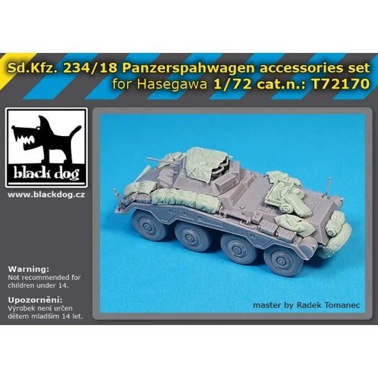 Black Dog T72170 1/72 SdKfz 234/18 Accessories set for Hasegawa kits - Military Vehicles & Tanks