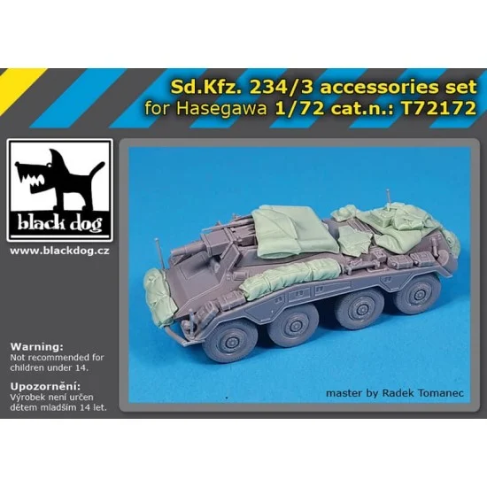 Black Dog T72172 1/72 Sd.Kfz. 234/3 Accessories for Hasegawa kits - Military Vehicles & Tanks
