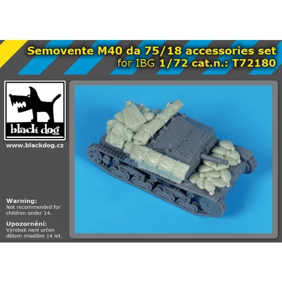 Black Dog T72180 1/72 Semovente M 40 Da 75/18 Accessories Set for IBG kits - Military Vehicles & Tanks