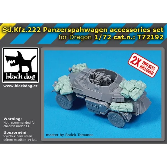 Black Dog T72192 1/72 Sd.Kfz 222 Panzerrspahwagen Stowage set for Dragon kits - Military Vehicles & Tanks