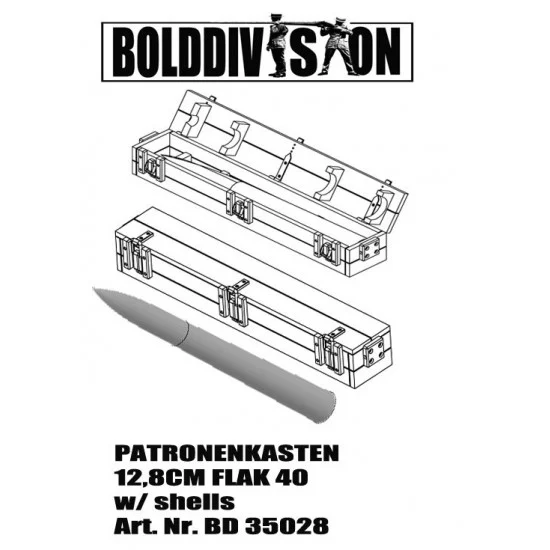 Bolddivision 35028 1/35 Patronenkasten 12.8cm Flak 40 Ammo Boxes w/Shells - Scenics & Diorama