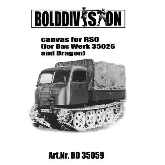 Bolddivision 35059 1/35 Raupenschlepper Ost (RSO) Canvas for Dragon/DasWerk #35026 - Military Vehicles & Tanks