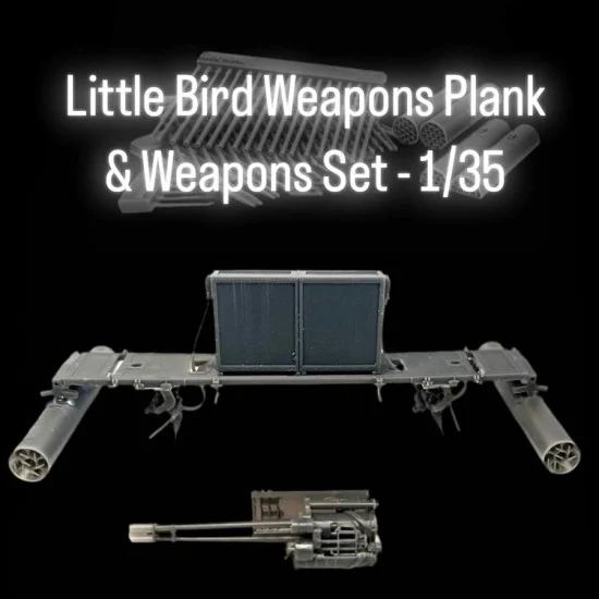Black Ops 1005 1/35 AH-6 Little Bird Helicopter Weapons Plank and Weapons Set