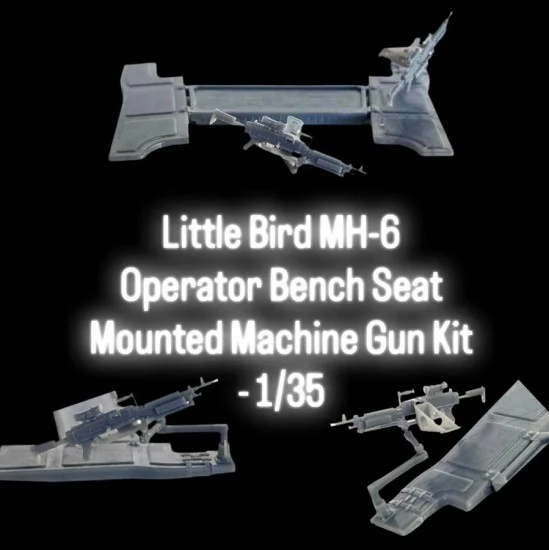 Black Ops 1009 1/35 Little Bird MH-6 Operator Bench Seat and Mounted Machine Gun Kit