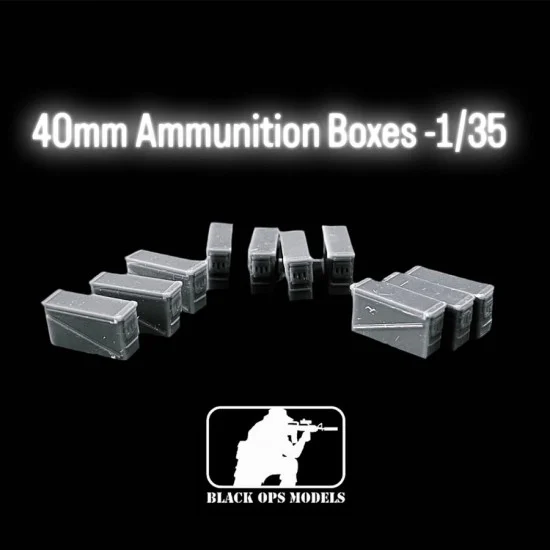 Black Ops 3007 1/35 40mm Ammunition Boxes (10pcs) - Military Vehicles & Tanks