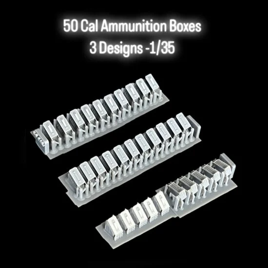 Black Ops 3008 1/35 50 Cal Ammunition Boxes (3 Designs) - Military Vehicles & Tanks