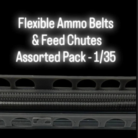 Black Ops 3011 1/35 Flexible Ammo Belts and Feed Chutes Assorted Pack - Military Vehicles & Tanks