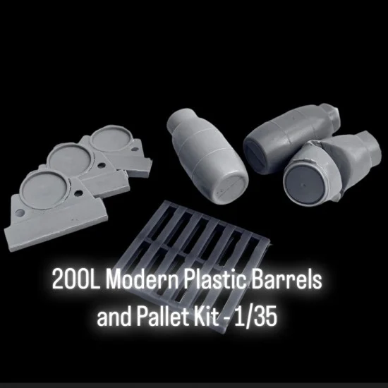 Black Ops 3014 1/35 200L Modern Plastic Barrels and Pallet Kit - Scenics & Diorama