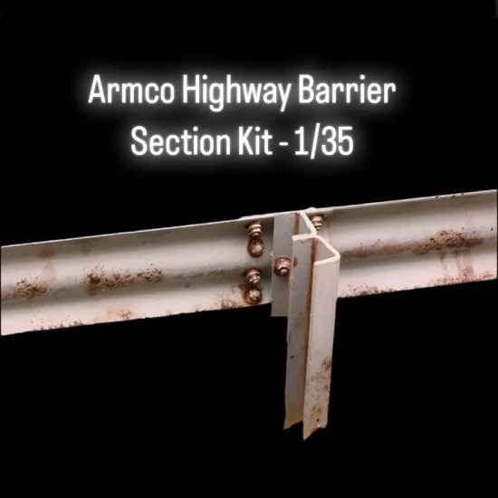 Black Ops 4002 1/35 Armco Highway Barrier Section Kit - Scenics & Diorama