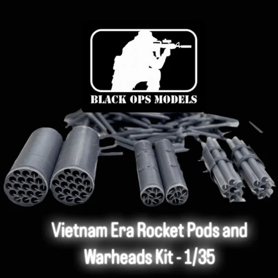 Black Ops 4018 1/35 Vietnam Era Rocket Pods and Warheads Kit - Model Planes
