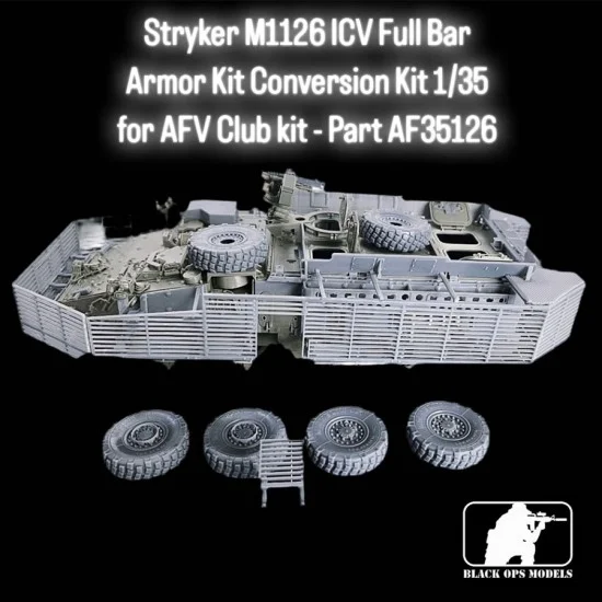 Black Ops 4033 1/35 Stryker M1126 ICV Full Bar Armor Kit Conversion Kit for AFV Club AF35126 - Military Vehicles & Tanks