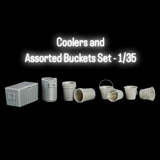 Black Ops 5007 1/35 Coolers and Assorted Buckets Set - Scenics & Diorama