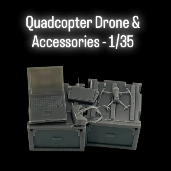 Black Ops 5020 1/35 Quadcopter Drone and Accessories - Model Figures