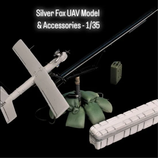 Black Ops 5025 1/35 Silver Fox UAV Model and Accessories - Model Planes