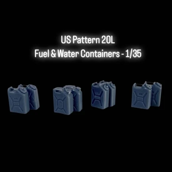 Black Ops 5042 1/35 US Pattern 20L Fuel and Water Containers (8pcs in 4 designs, 2 of each) - Scenics & Diorama