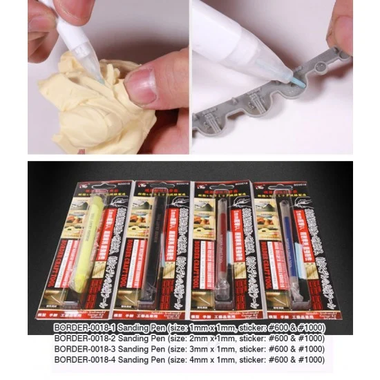 Border Model 0018-1 Sanding Pen (size: 1mm x 1mm, sticker: #600 & #1000)