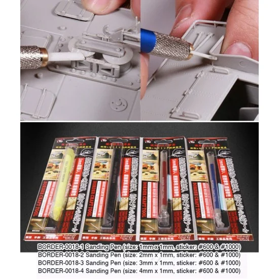 Border Model 0018-4 Sanding Pen (size: 4mm x 1mm, sticker: #600 & #1000)
