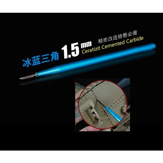 Border Model 0062 Cemented Carbide Carving Chisel 1.5mm #Triangle - Hobby Tools & Supplies