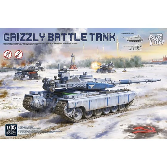 Border Model BC-002 1/35 Grizzly Battle Tank with Lighting System of Hull and Workable Tracks