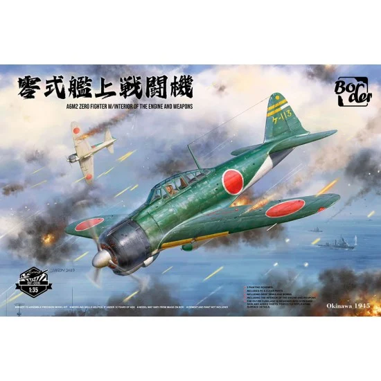 Border Model BF-006 1/35 A6M2 Zero Fighter with Interior of the Engine and Weapons