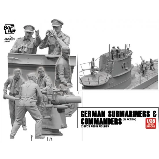 Border Model BR-002 1/35 German Submariners Commanders in Action (6 resin figures) for #BS-001 U-Boat Bridge