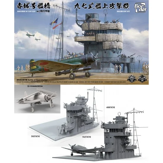 Border Model BSF-001 1/35 Nakajima B5N2 Kate & Akagi Bridge w/Flight Deck 'Battle of Pearl Harbor'