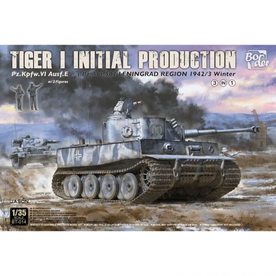 Border Model BT-014 1/35 Tiger I Initial PzKpfw.VI Ausf.E sPzAbt.502 Leningrad Region 1942/3 Winter