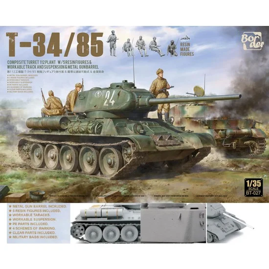 Border Model BT-027 1/35 T34/85 Composite Turret 112 Plant w/5 Figures
