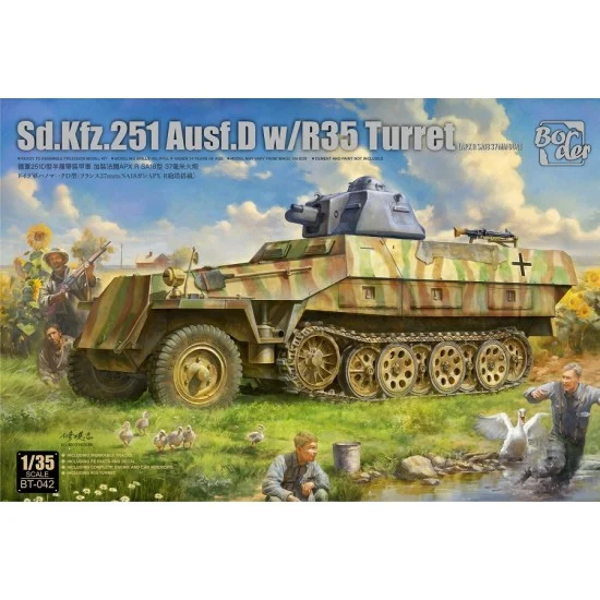 Border Model BT-042 1/35 Sd.Kfz.251 Ausf.D with R35 Turret (APXR SA18 37mm Gun)