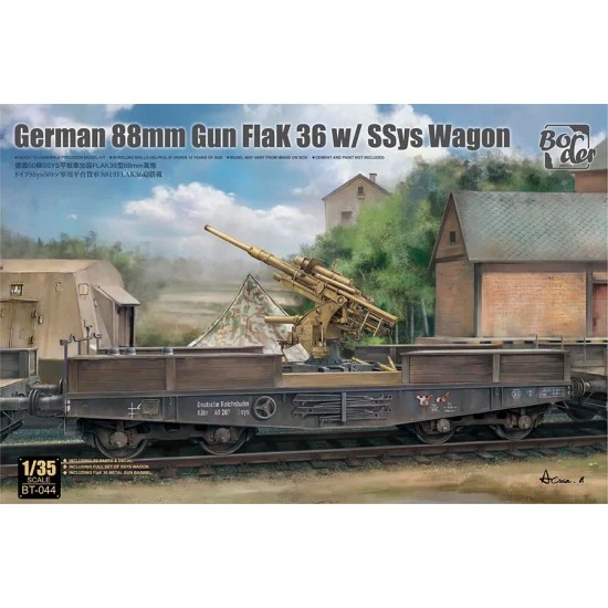 Border Model BT-044 1/35 German 88mm Gun FlaK 36 with SSys Wagon