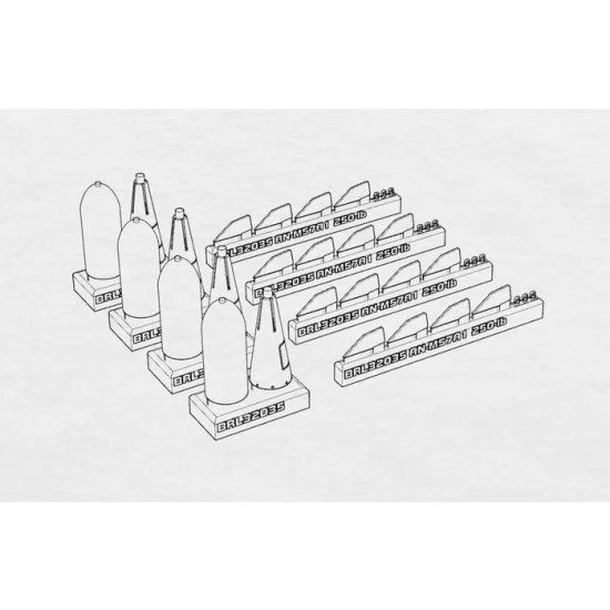 Brengun BRL32035 1/32 US Bomb 250-lb AN-M57A1 (4pcs)