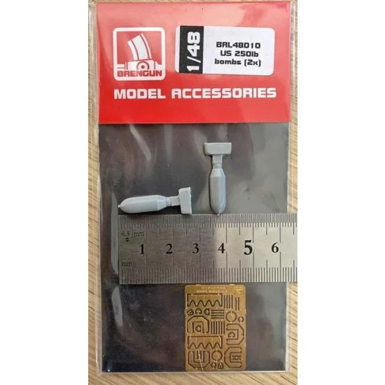 Brengun BRL48010 1/48 US 250Lb Bombs (2pcs) - Model Planes