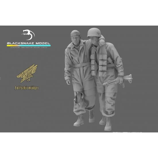 BlackSnake FSJ-02 1/35 WWII German Paratrooper with Wounded Comrade (2 figures)