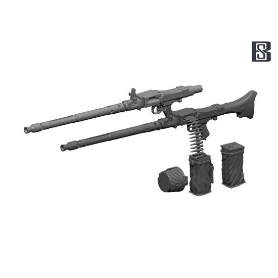 BSK Model BSKC35022 1/35 German MG34 Panzerlauf (2 types, 4pcs) - Military Vehicles & Tanks
