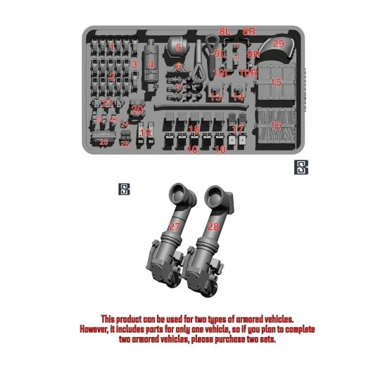 BSK Model BSKD35028 1/35 Brummbar Detail Set - Military Vehicles & Tanks