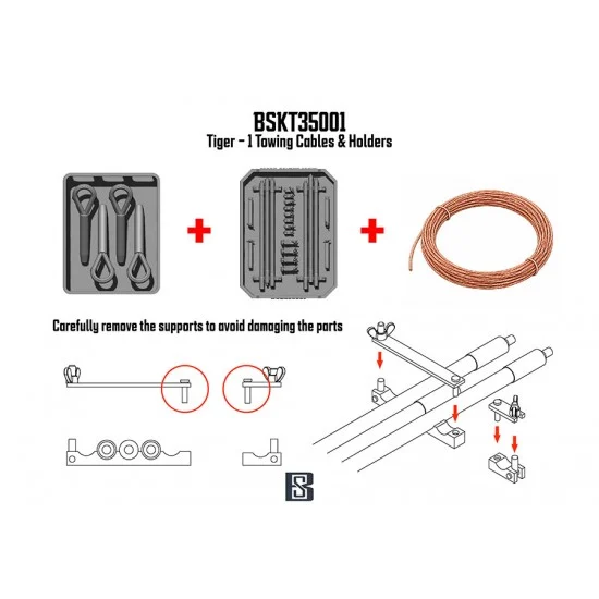 BSK Model BSKT35001 1/35 Tiger Towing Cable Set - Military Vehicles & Tanks