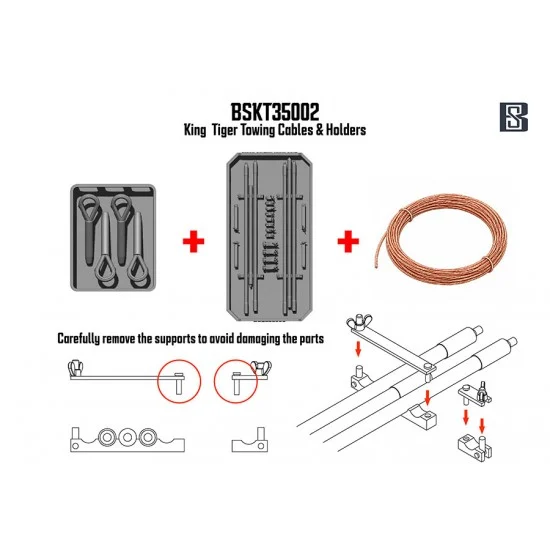 BSK Model BSKT35002 1/35 King Tiger Towing Cable Set - Military Vehicles & Tanks