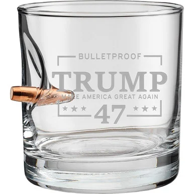 Trump 47 11oz Rocks Glass with .308 Bullet - BenShot