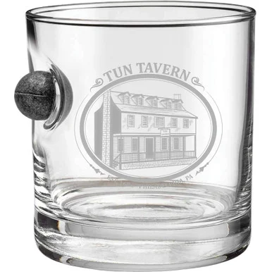 Tun Tavern Rocks Glass with Musket Ball BenShot (RG10-TunTavern)