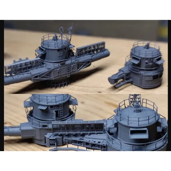 BUNKER Studio IJN35108 1/350 YAMATO 15M and 10M Rangefinder Set (2pcs) for Tamiya 78025 - Model Ships & Boats