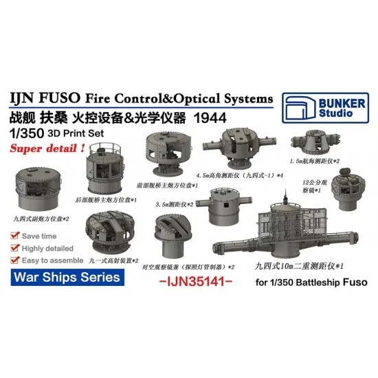 BUNKER Studio IJN35141 1/350 Fuso Fire Control and Optical Systems Set - Model Ships & Boats