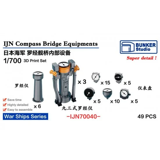 BUNKER Studio IJN70040 1/700 IJN Compass Bridge Equipment - Model Ships & Boats