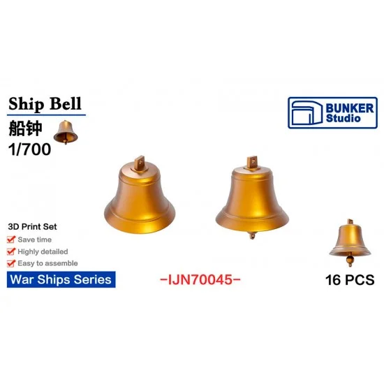 BUNKER Studio IJN70045 1/700 Ship Bell (16pcs) - Model Ships & Boats
