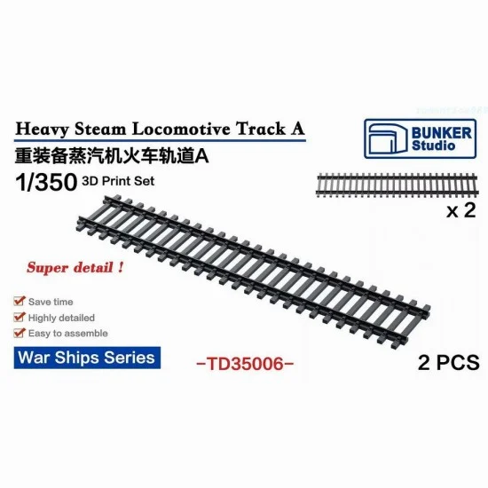 BUNKER Studio TD35006 1/350 Steam Locomotive Track A for War Ships - Model Railway