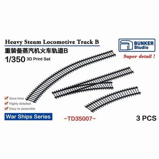 BUNKER Studio TD35007 1/350 Steam Locomotive Track B for War Ships - Model Railway