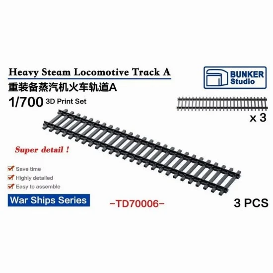 BUNKER Studio TD70006 1/700 Steam Locomotive Track A for War Ships - Model Railway