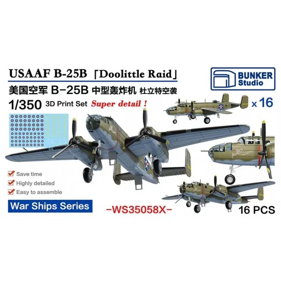 BUNKER Studio WS35058X 1/350 USAAF B25-B Doolittle Raid Set (16pcs)